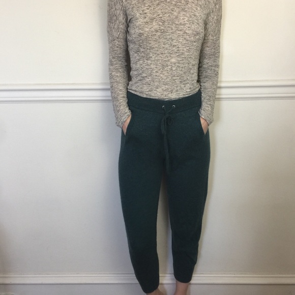 elliot lauren Pants - Elliot Lauren Teal Fuzzy Cropped Jogger Pants